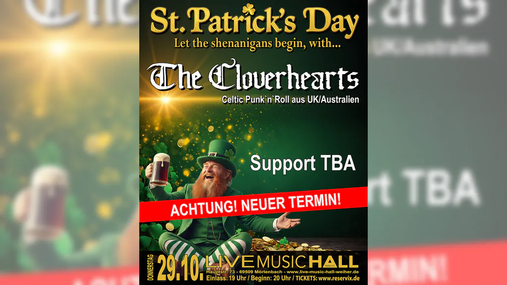 The Cloverhearts + Support - Finest Folk-Punk-Rock ever!