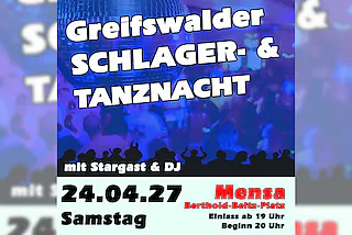 Greifswalder Schlager- und Tanznacht - mit DJ und Stargast