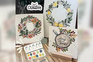 Kreativworkshop: Aquarell in der „Loose Watercolor“-Technik: Moderne Blumenkränze