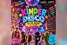 Kinderdisco Berlin im LOCI LOFT 2026 - Musik, Bonbonregen & Seifenblasen