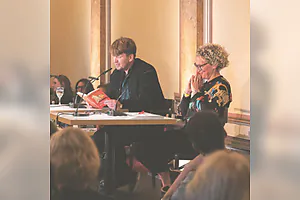  [Foto: Dmitrij Kapitelman und Julia Westlake, 2025 (c) Daniel Müller]