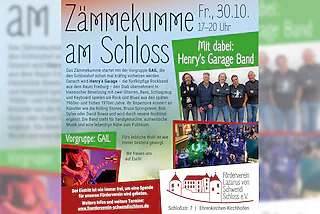 Zämmekumme am Schloss mit Henry's Garage
